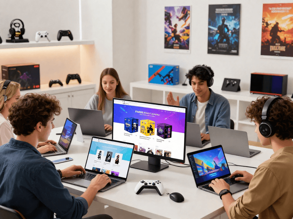 rokok88 online game store virtual shopping experience with gamers browsing
