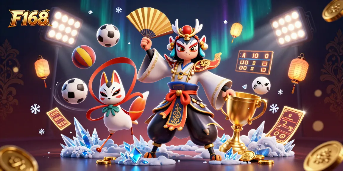 Bet on exclusive F168 games while enjoying a vibrant 3D casino experience with kabuki and kawaii elements.