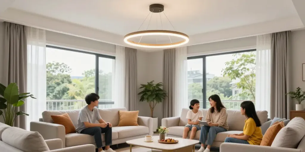 Lustra living modernă, iluminat eficient în camera de zi, un serviciu de încredere pentru comunitate.