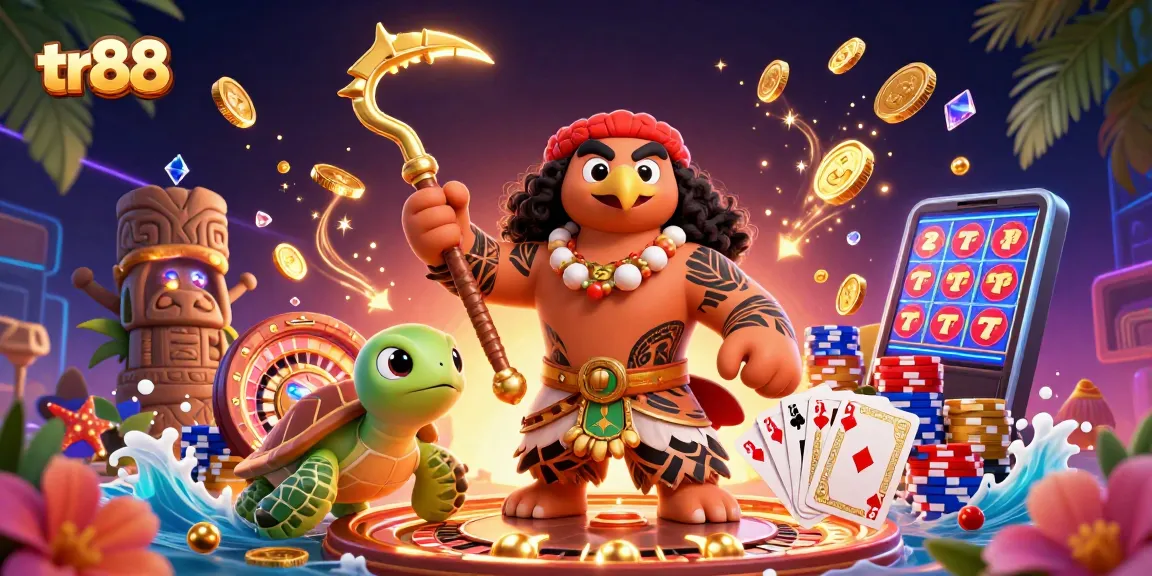 tr88 casino game illustration showcasing vibrant characters and thrilling action-packed elements in a colorful layout.