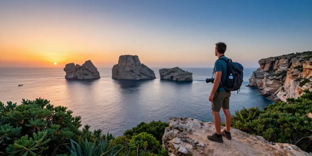 Enjoying breathtaking views during Gozo tours at sunset.